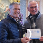 Enno Haaks vom deutschen Gustav-Adolf-Werk mit Pfarrer Simon Sever in Bodonci