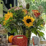 Blumenstrauß in einem Hospiz. Foto: epd/F