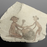 Ostrakon bei der Kinder-Ausstellung im Aegyptisches Museum. Foto: PR