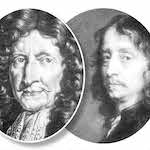 Pfalzgraf Christian August kurz vor seinem Tod 1708 (links) und Franciscus Mercurius van Helmont.Repros nach zeitgenoössischen Gemälden: Borée