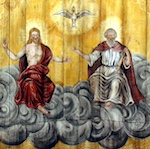 Dreieinigkeit: Symbolische Deckenmalerei in einer Dorfkirche bei Weimar (Detail). Foto: epd/F